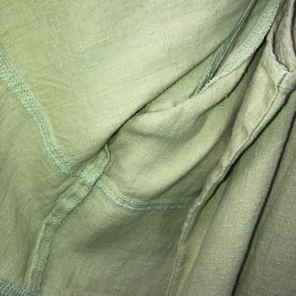 🎉HP🎉 STUDIO EASE Linen A-Line Maxi + Dress Jacket Set Celery Green Vintage 22W - Picture 12 of 16